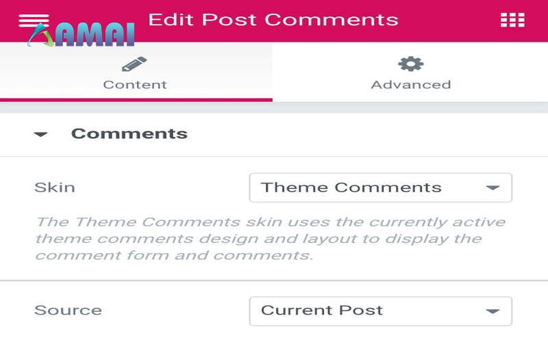 Lựa chọn Post Comments Widget