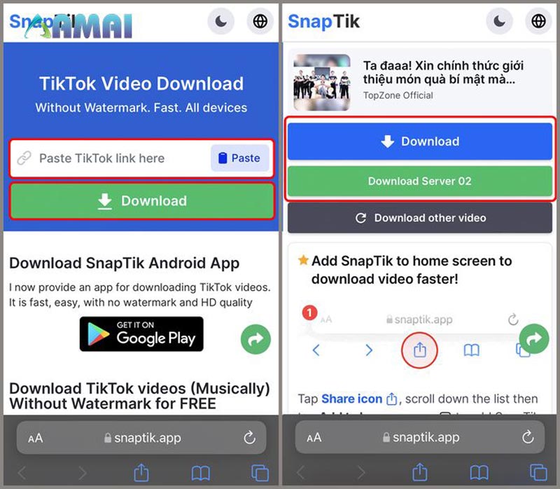 SnapTik - App tải video TikTok không logo trên Iphone phổ biến hiện nay 