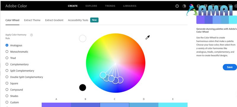 Công cụ thiết kế website chuyên nghiệp Adobe Color CC
