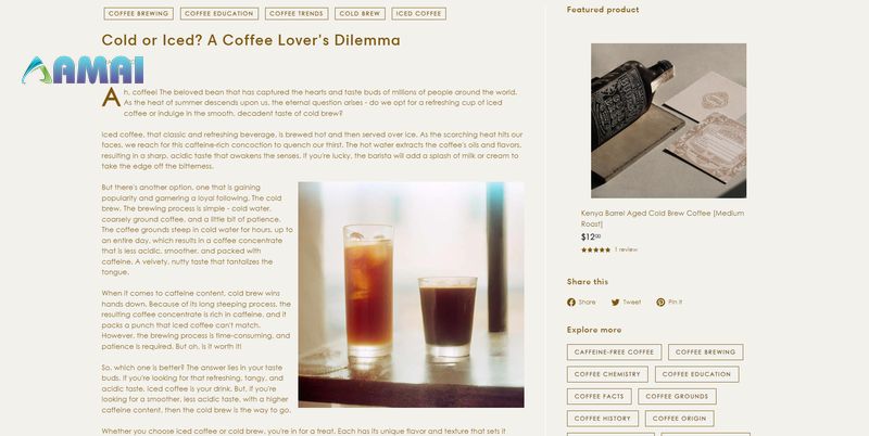 Mẫu trang blog tin tức khi thiết kế Website quán Cà phê