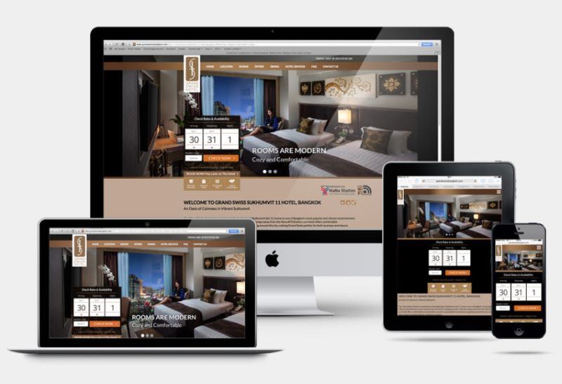 Thiết kế website khách sạn tương thích với mọi loại thiết bị