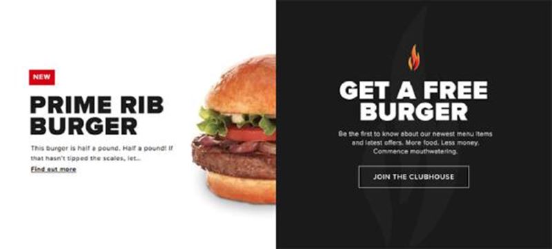 Website nhà hàng Backyard Burgers thanh lịch và nhã nhặn