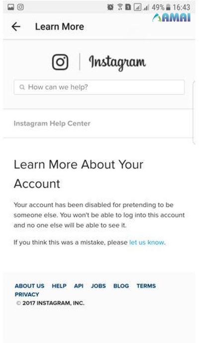 Cách lấy lại tài khoản Instagram bị khóa Nhấn vào “let us know”