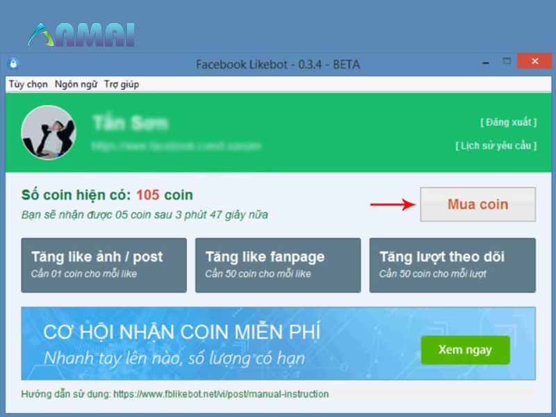 Cách tăng like bài viết nhanh chóng – Nạp tiền vào ứng dụng Likebot