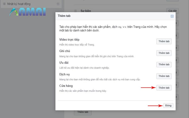Thực hiện xong bước đầu của việc tạo cửa hàng