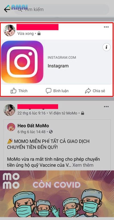 Tìm fb qua instagram bằng nút chia sẻ-3