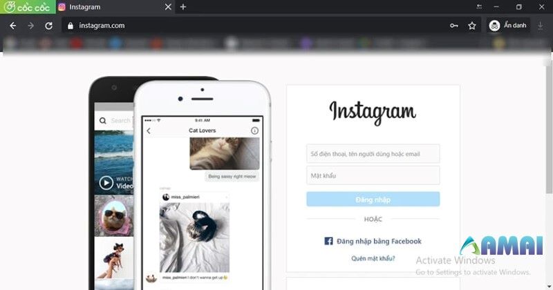 Bạn hãy truy cập vào trang web của ứng dụng Instagram - Lập Instagram bằng Facebook 