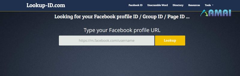 Sử dụng công cụ Lookup-ID để tìm ID Fanpage