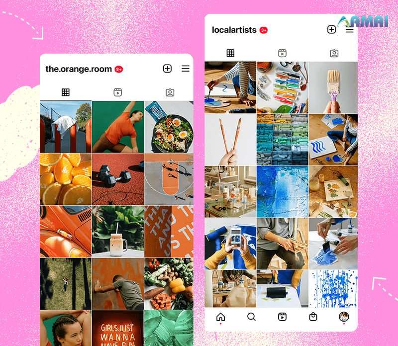 Trang cá nhân Instagram đẹp - Sử dụng tông màu chủ đạo