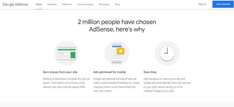 Truy cập vào trang chủ của Google Adsense - Cách đăng ký Google Adsense cho website 