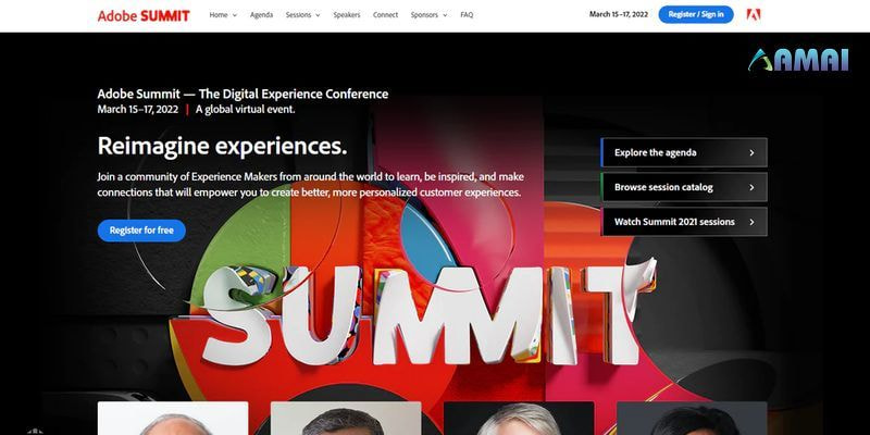 Trang đích sự kiện của Adobe Summit